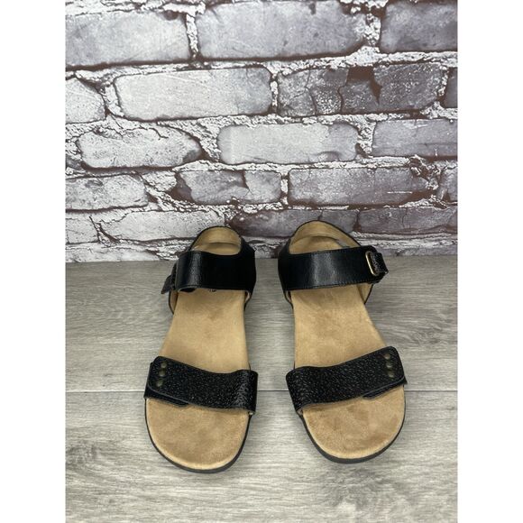 Halsa Footwear Dominica Black Leather Ankle Strap Sandals Women’s Sz 9M US/40EU - Picture 15 of 16